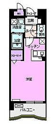 フランバード ワンルームの間取図画像
