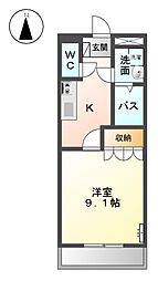 アシューレ 1Kの間取図画像
