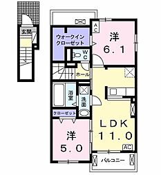 エスペランサS3 2LDKの間取図画像