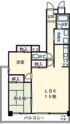 シャルマン平和 2LDKの間取図画像