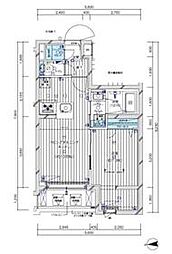 メインステージ大森 3階1LDKの間取り