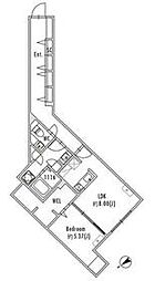 京王井の頭線 池ノ上駅 徒歩2分の賃貸マンション 1階1DKの間取り