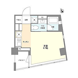 JR山手線 代々木駅 徒歩5分の賃貸マンション 2階ワンルームの間取り