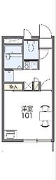 レオパレスK&K 1Kの間取図画像