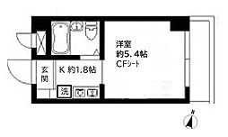 カレッジハイツ稲毛 2階1Kの間取り