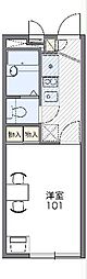 レオパレスハピネスウィング 1Kの間取図画像