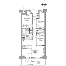 コンフォリア・リヴ八坂富士見 5階3LDKの間取り