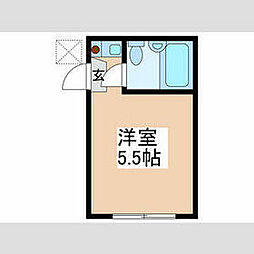 JR中央線 荻窪駅 徒歩10分の賃貸アパート 2階ワンルームの間取り