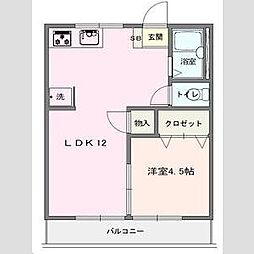 メゾンいしかわ 2階1LDKの間取り