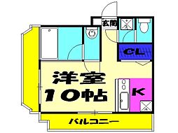 JR総武線 幕張本郷駅 徒歩5分の賃貸マンション 3階ワンルームの間取り