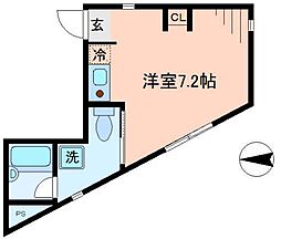 桜華楼 2階ワンルームの間取り