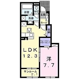 アルメリア 1LDKの間取図画像