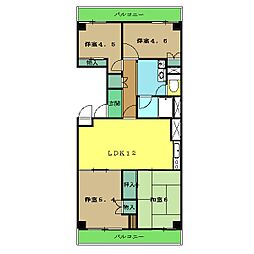 メイツ汐見丘 2階4LDKの間取り