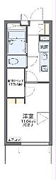 レオパレス八右衛門 1Kの間取図画像
