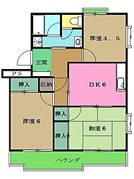 リームマンション 3階3DKの間取り