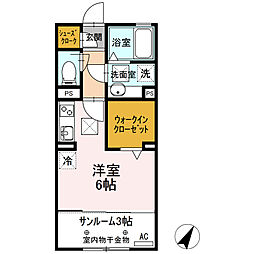 JR東海道本線 静岡駅 バス34分 しずてつジャストライン　鳥坂営業所下車 徒歩2分の賃貸アパート 1階ワンルームの間取り