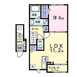 ヒカルサ市原姉ヶ崎サウス 2階1LDKの間取り