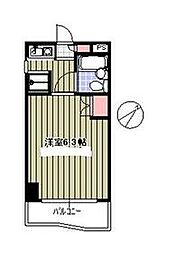 ドミナス横浜 6階1Kの間取り