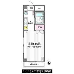 西武新宿線 久米川駅 徒歩13分の賃貸マンション 3階1Kの間取り