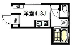 Ａｍａｄｅｕｓ 1階ワンルームの間取り