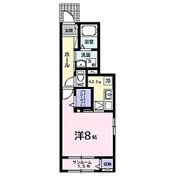 レジデンスさくら 1階1Kの間取り
