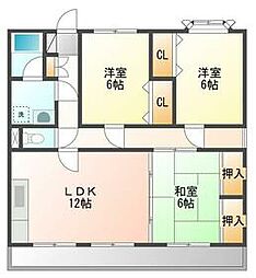 JR鹿児島本線 千早駅 徒歩22分の賃貸マンション 3階3LDKの間取り