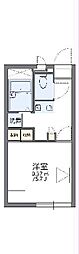 レオパレスメルベーユマスコ 1Kの間取図画像