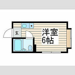 西武池袋線 江古田駅 徒歩4分の賃貸マンション 3階ワンルームの間取り