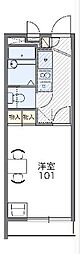 レオパレスニュー千葉ハイツB 1Kの間取図画像