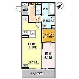 湘南新宿ライン高海 前橋駅 徒歩12分の賃貸アパート 2階1LDKの間取り