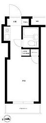スカイコート品川第2 4階ワンルームの間取り