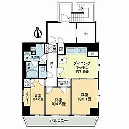 都営三田線 芝公園駅 徒歩5分の賃貸マンション 13階3DKの間取り