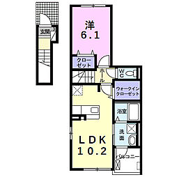 ネオ　レクサス　II 2階1LDKの間取り