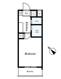 スカイコート文京白山 1Kの間取図画像