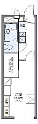 レオパレススターチスI 2階1Kの間取り