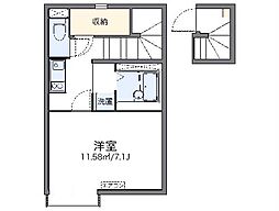 レオネクスト桜里 2階1Kの間取り