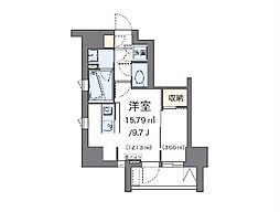 ＬＯＶＩＥ麻布十番 10階ワンルームの間取り