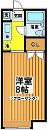 京王線 桜上水駅 徒歩9分の賃貸アパート 2階1Kの間取り