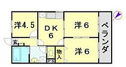 佐々木ビル 3階3DKの間取り