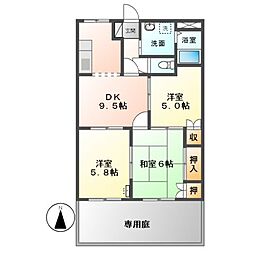 Ｒｕｍｉｎａｃｅ 1階3DKの間取り