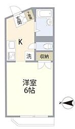 多摩都市モノレール 泉体育館駅 徒歩17分の賃貸アパート 2階1Kの間取り