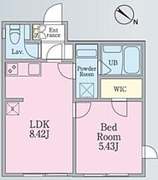 京王線 幡ヶ谷駅 徒歩8分の賃貸マンション 3階1LDKの間取り