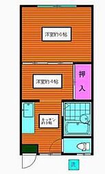 福島荘 2階1DKの間取り