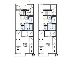レオパレスディアコートＢ 1階1Kの間取り