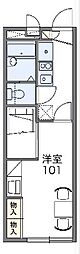 レオパレスフェリシア室町A 1Kの間取図画像