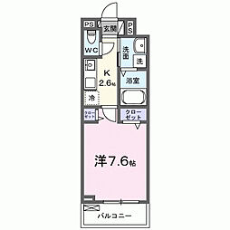 ラ・リノII 1Kの間取図画像