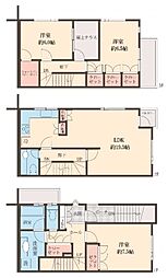 タウンハウス山本 3階3LDKの間取り