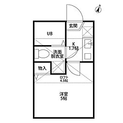 アベニューハイム 1階1Kの間取り