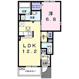 ソレイユ 1階1LDKの間取り