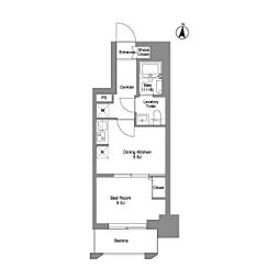 クラリティア綾瀬 13階1DKの間取り